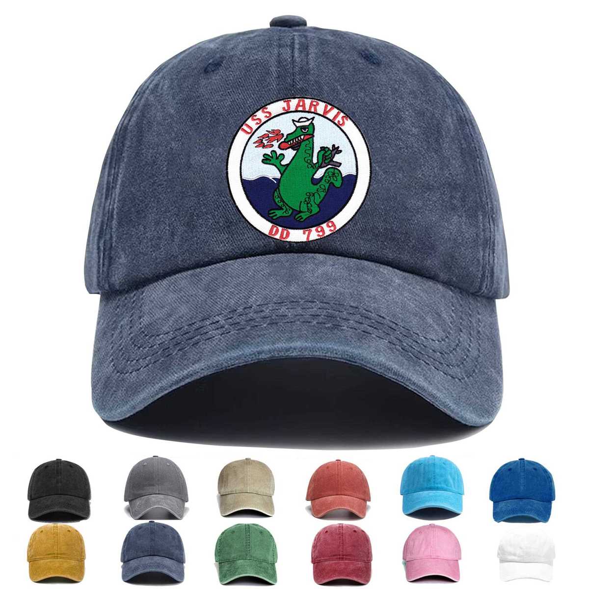 Uss Jarvis Dd 799 Destroyer Ship Embroidered Hat - Custom Hat