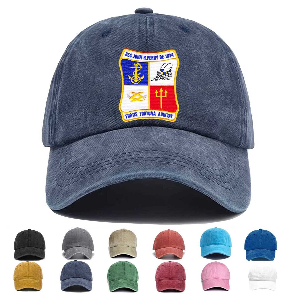 Uss John R Perry De 1034 Destroyer Escort Ship Embroidered Hat - Custom Hat