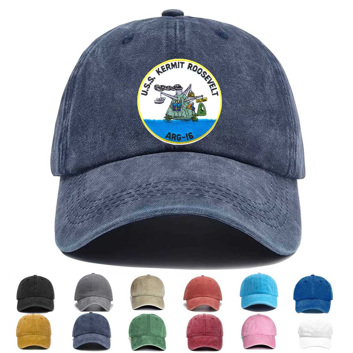 Uss Kermit Roosevelt Arg 16 Embroidered Hat - Custom Hat