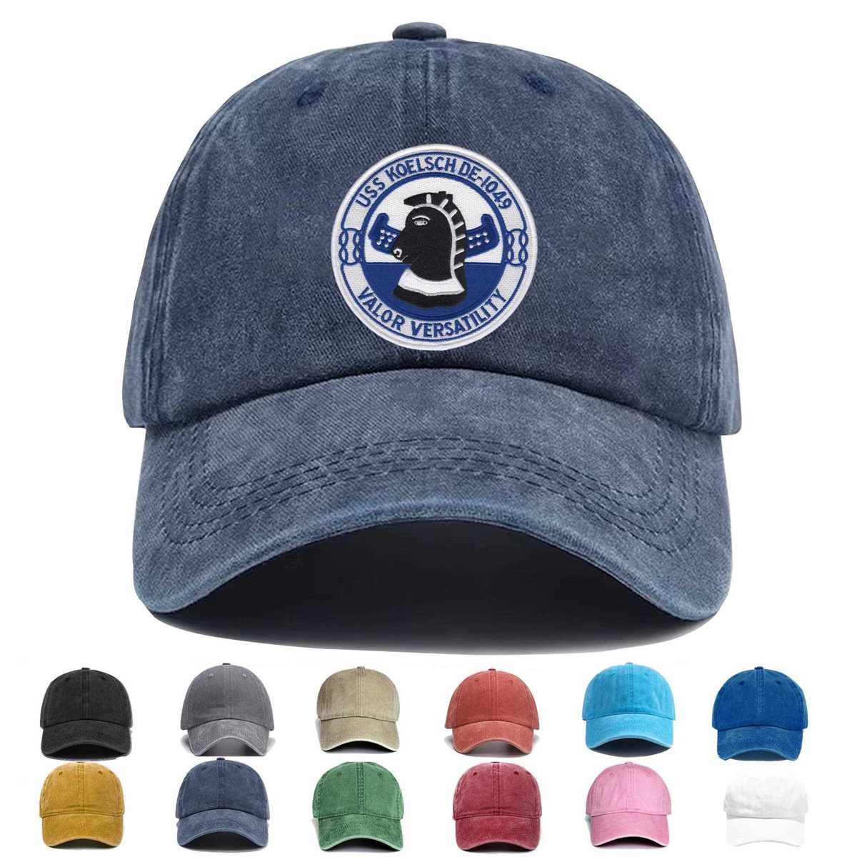 Uss Koelsch De 1049 Destroyer Escort Ship Embroidered Hat - Custom Hat