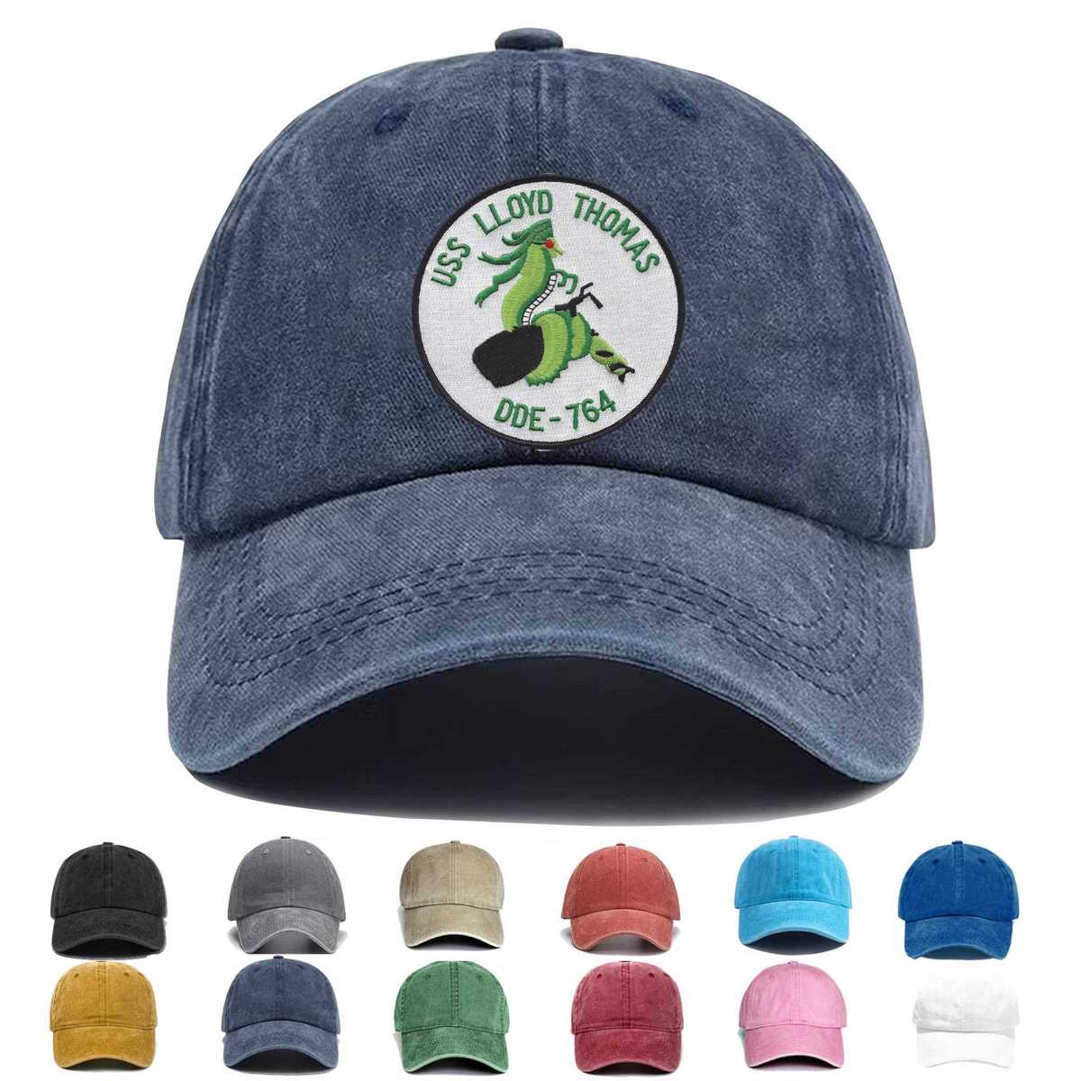 Uss Lloyd Thomas Dde 764 Escort Destroyer Ship Embroidered Hat - Custom Hat