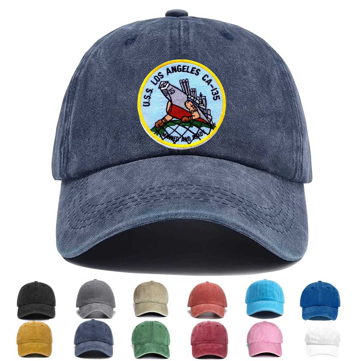 Uss Los Angles Ca 135 Embroidered Hat - Custom Hat