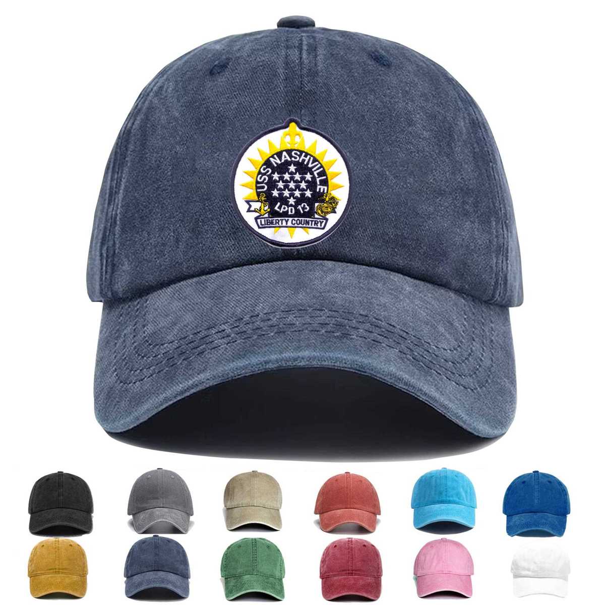 Uss Nashville Lpd 13 Embroidered Hat - Custom Hat