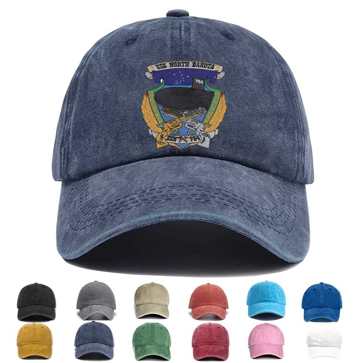Uss North Dakota Ssn 784 Embroidered Hat - Custom Hat