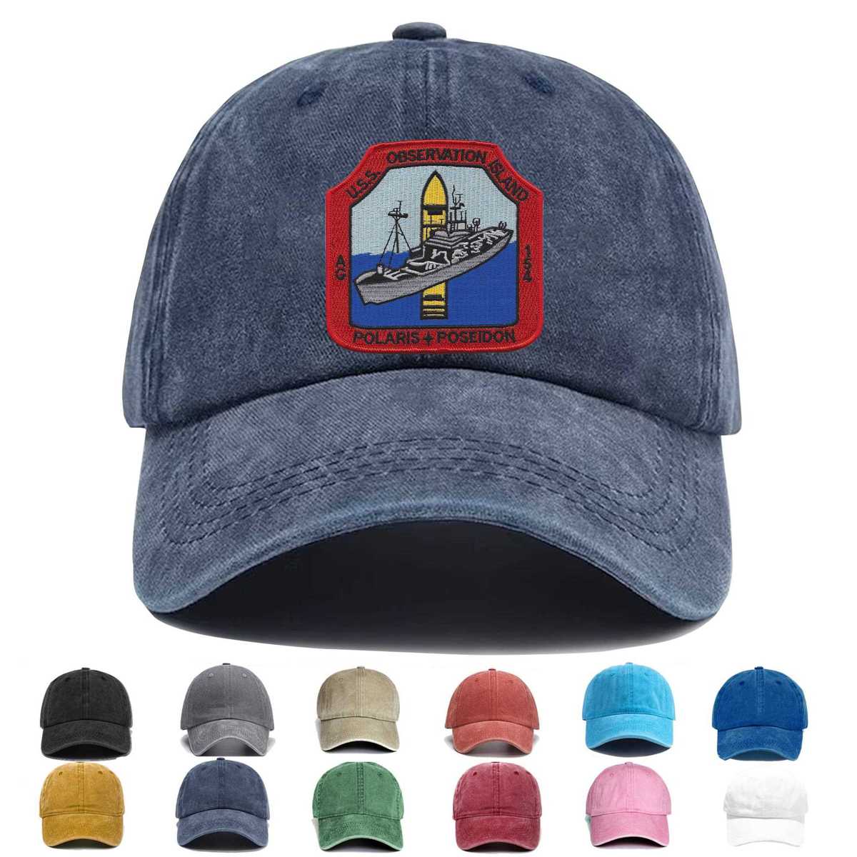 Uss Observation Island Ag 154 Missile Range Instrumentation Ship Embroidered Hat - Custom Hat
