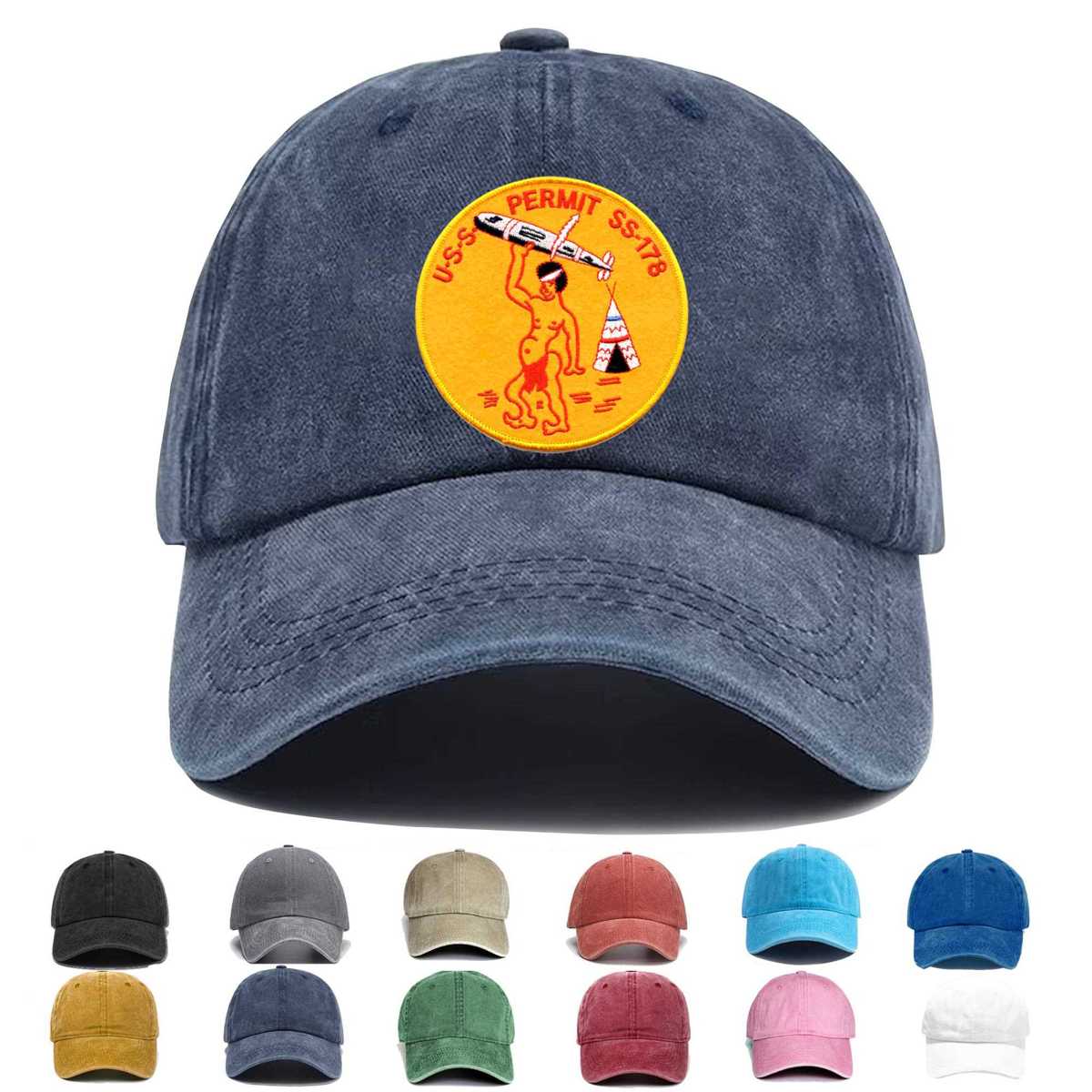 Uss Permit Ss 178 Embroidered Hat - Custom Hat