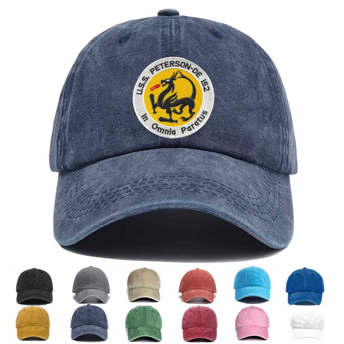 Uss Peterson De 152 Destroyer Escort Ship Embroidered Hat - Custom Hat
