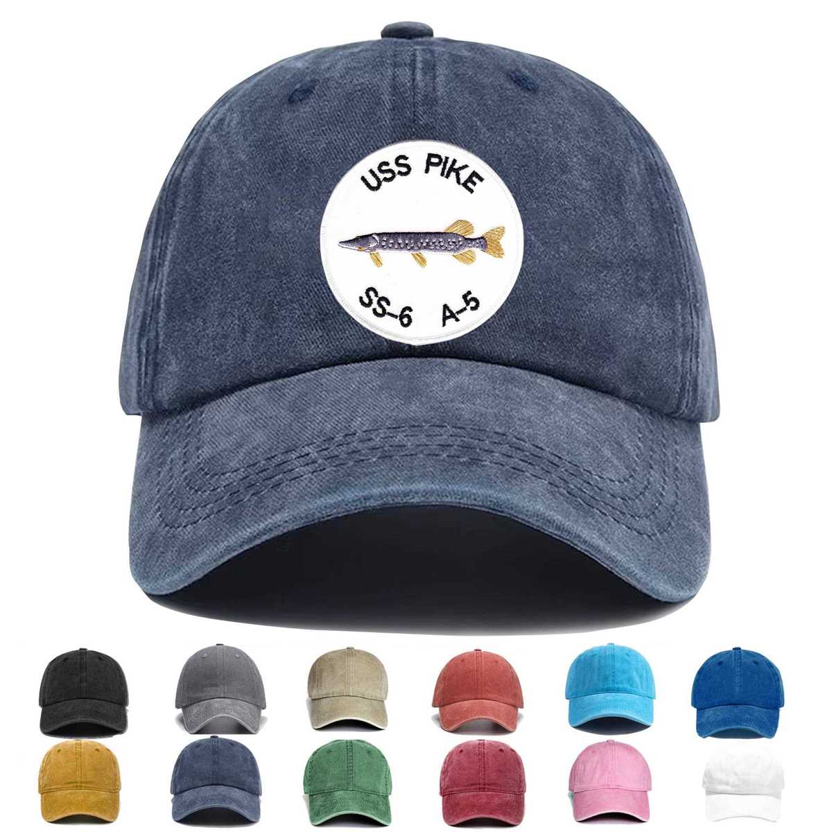Uss Pike Ss 6 First Ss A 5 Submarine Embroidered Hat - Custom Hat