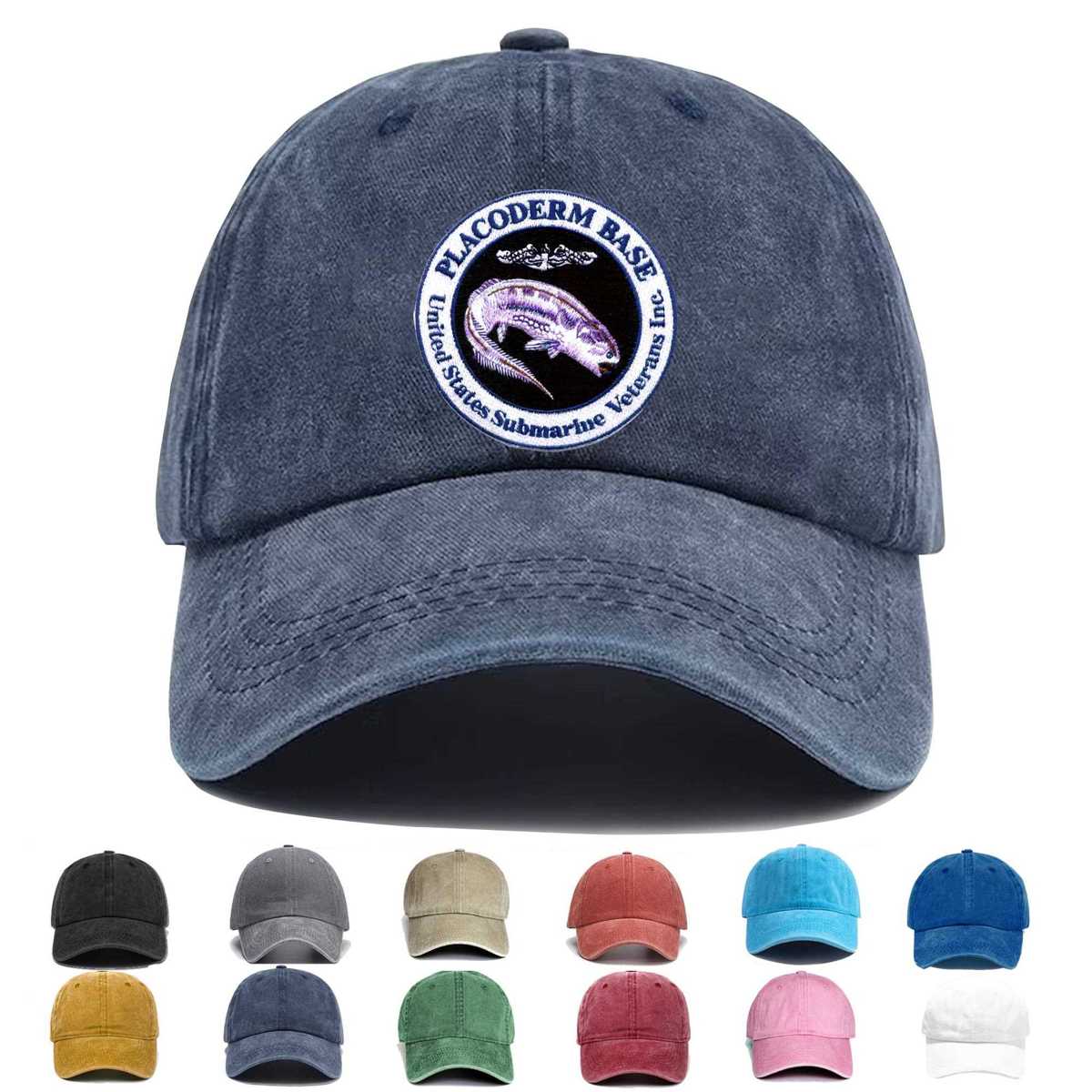 Uss Placoderm Veterans Base Des Moines Iowa Embroidered Hat - Custom Hat