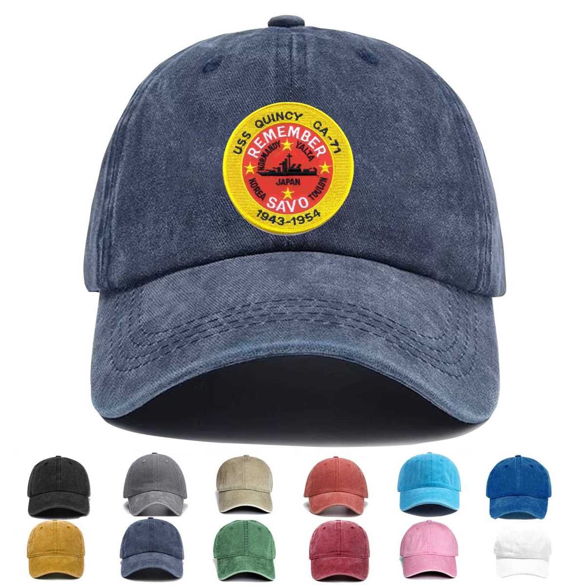 Uss Quincy Ca 71 Heavy Cruiser Embroidered Hat - Custom Hat