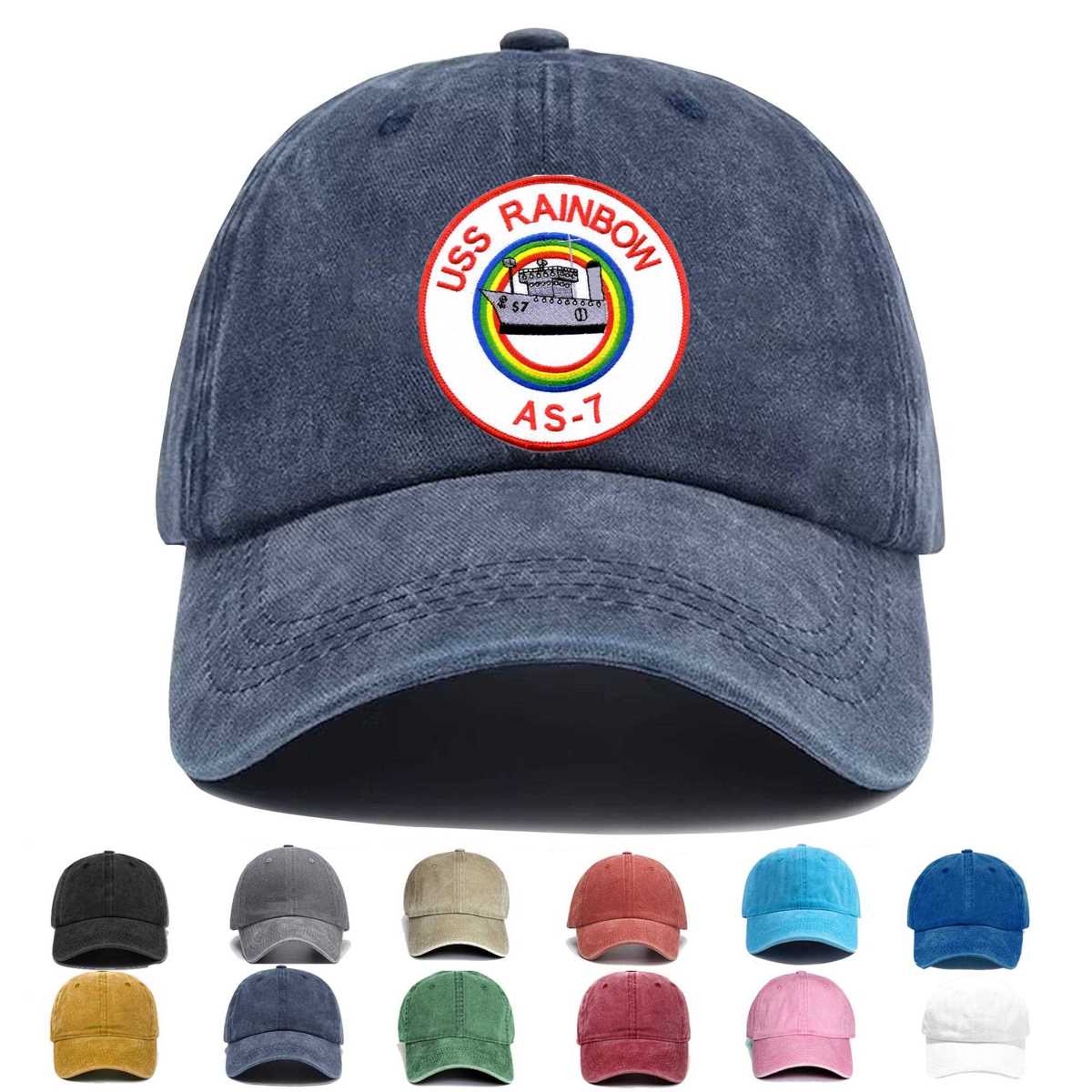 Uss Rainbow As 7 Embroidered Hat - Custom Hat