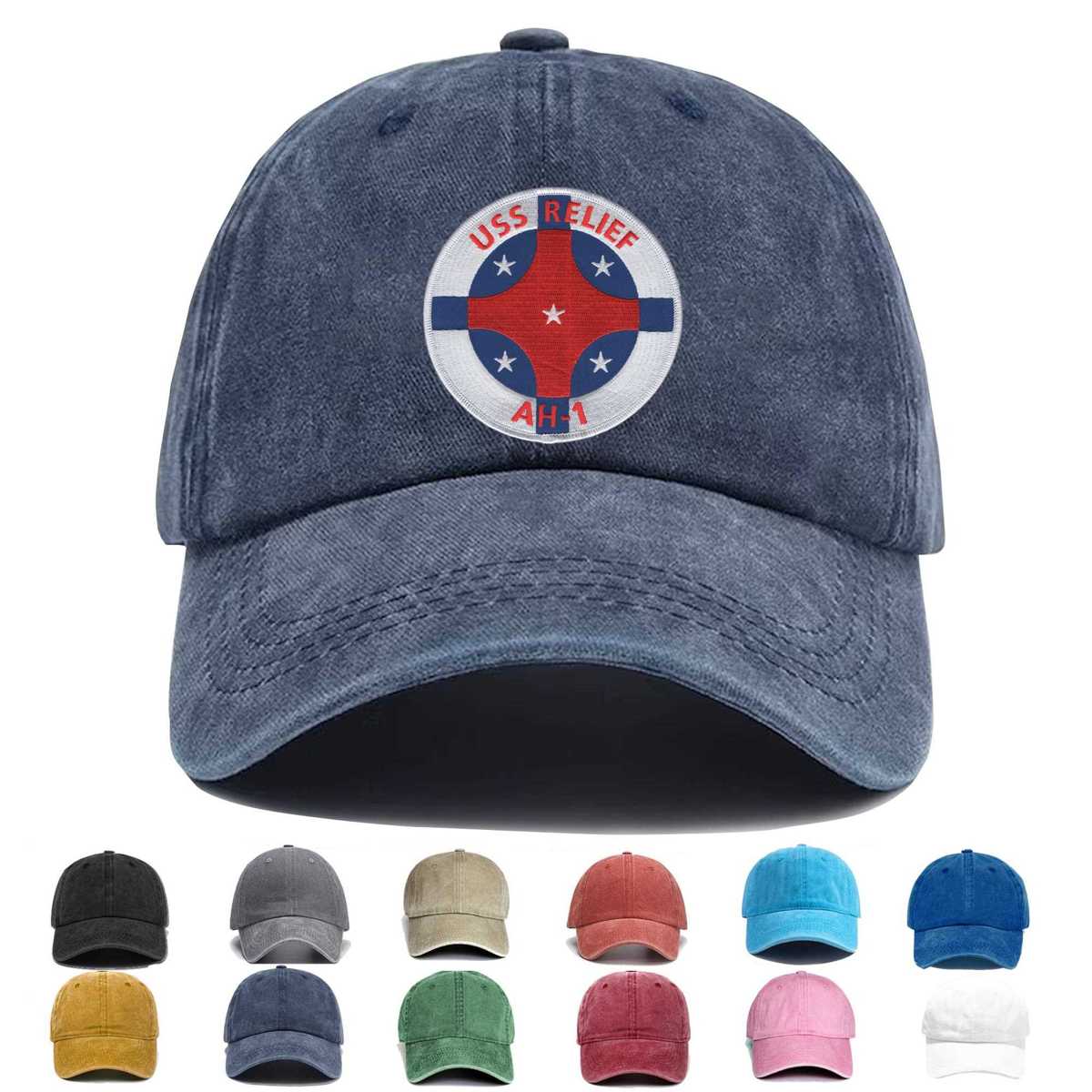 Uss Relief Ah 1 Auxiliary Hospital Ship Embroidered Hat - Custom Hat