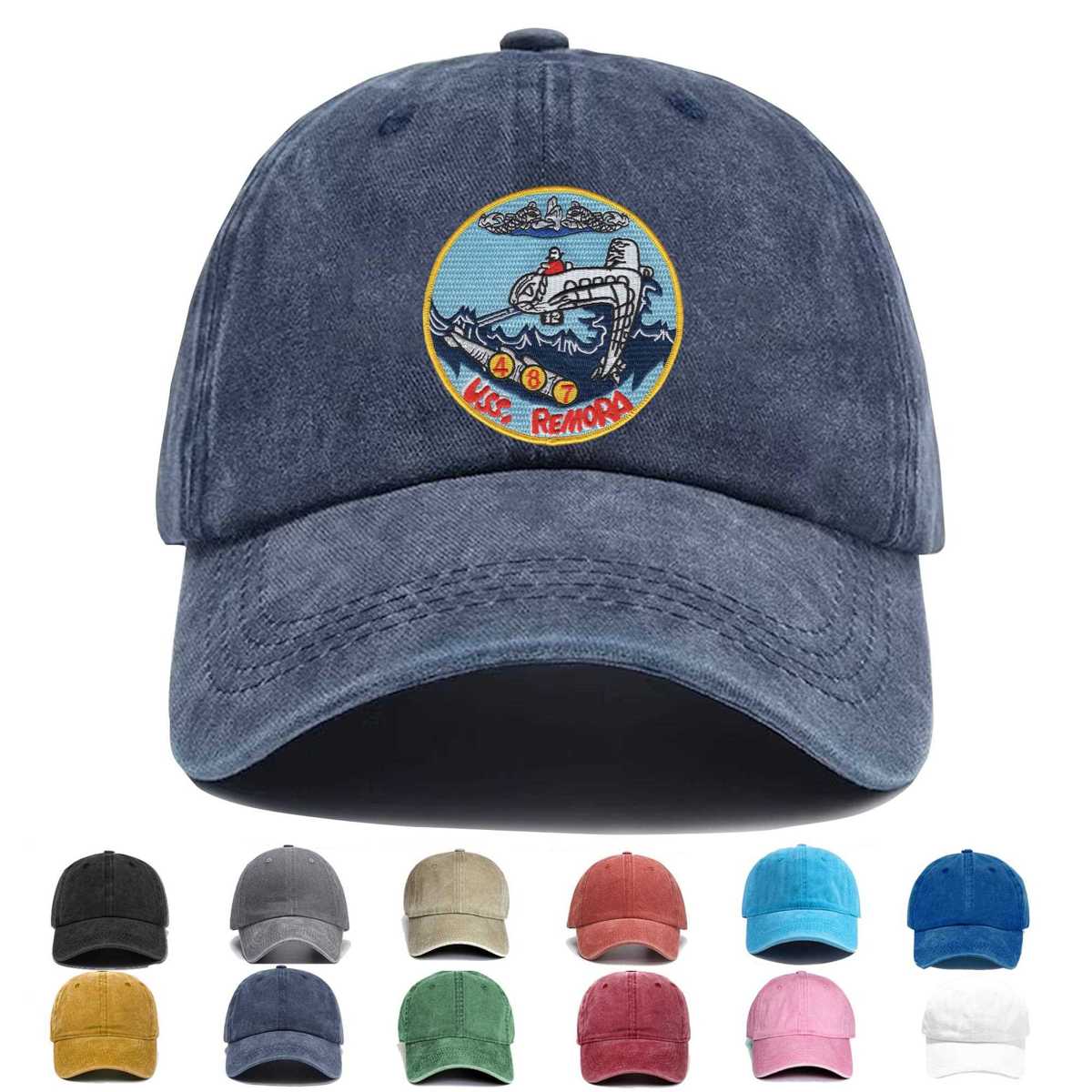 Uss Remora Ss 487 Diesel Electric Submarine Embroidered Hat - Custom Hat