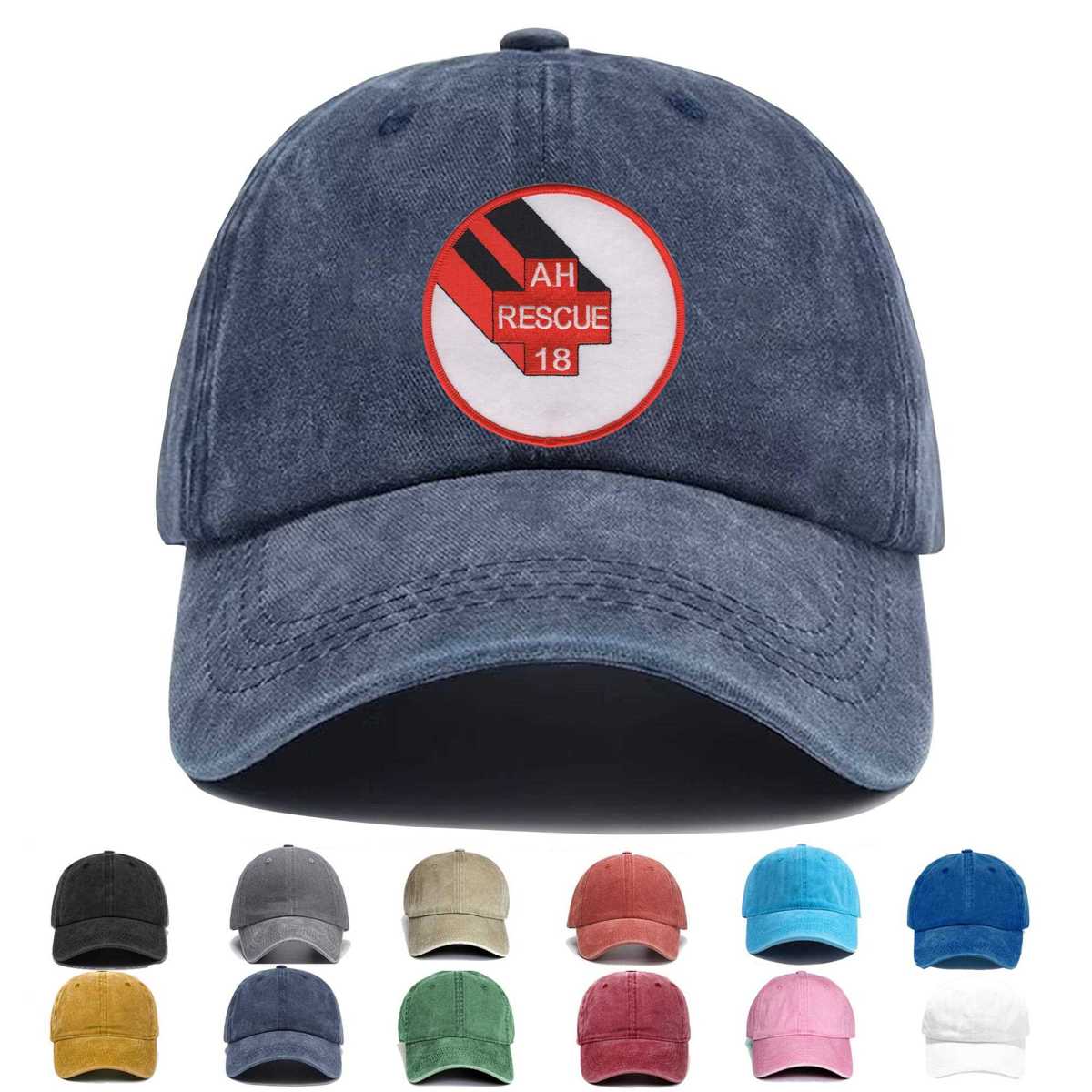 Uss Rescue Ah 18 Auxiliary Hospital Ship Embroidered Hat - Custom Hat