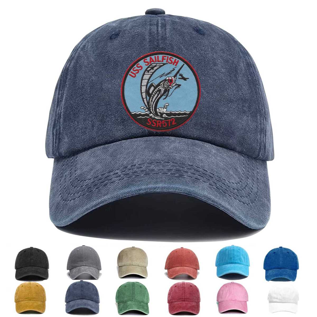 Uss Sailfish Ssr 572 Radar Picket Submarine Embroidered Hat - Custom Hat