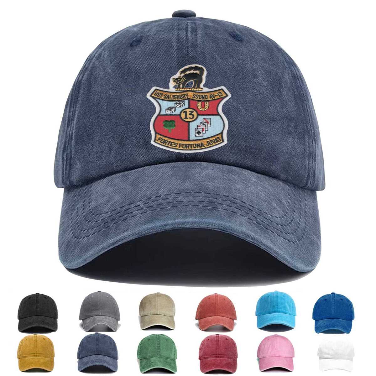 Uss Salisbury Sound Av 13 Embroidered Hat - Custom Hat