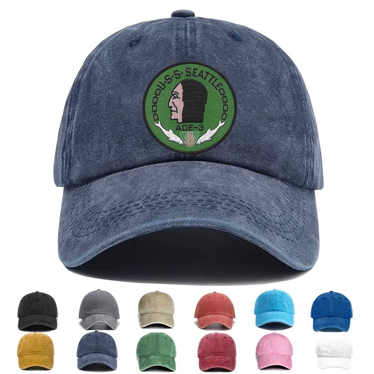 Uss Seattle Aoe 3 Fast Combat Support Ship Embroidered Hat - Custom Hat