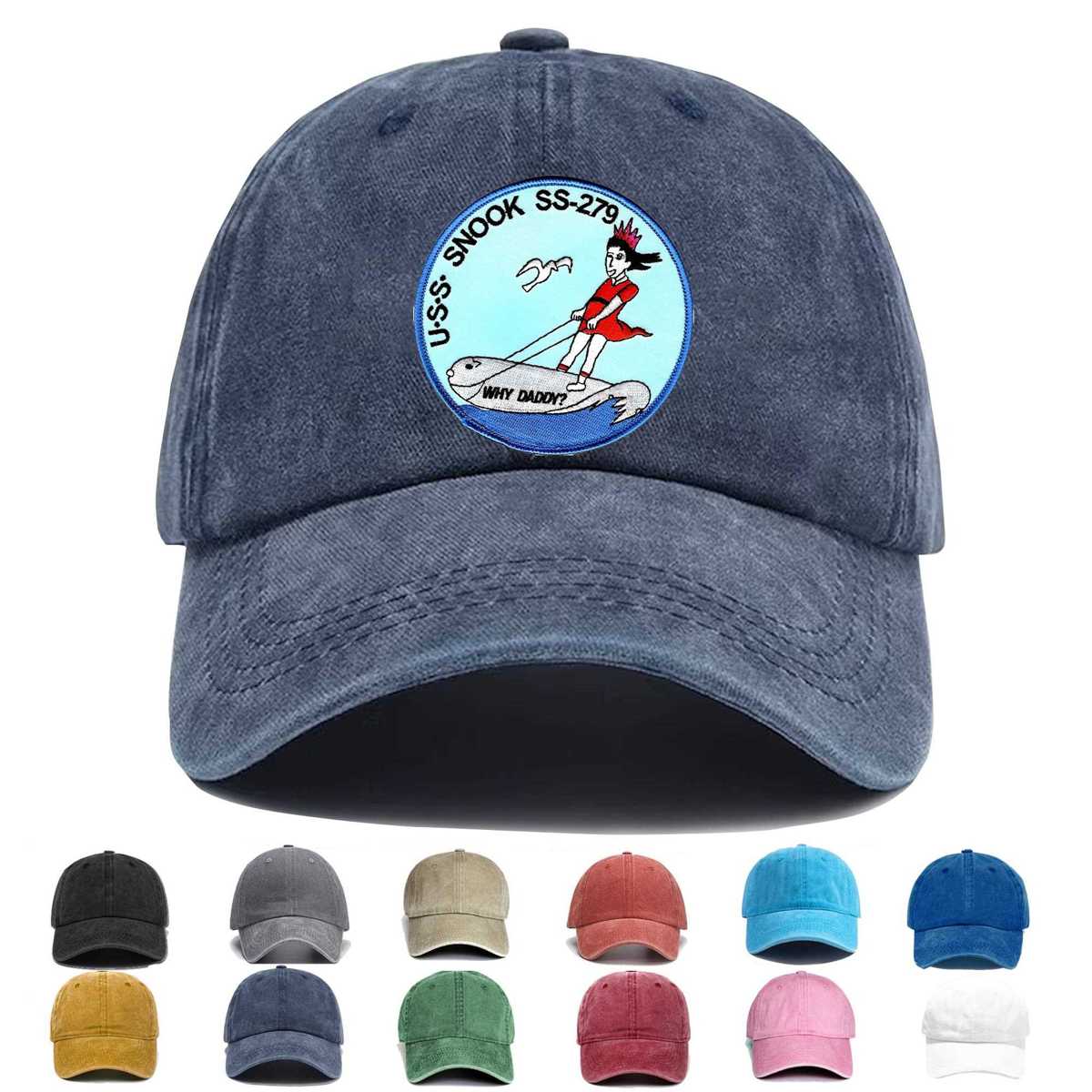 Uss Snook Ss 279 Diesel Electric Submarine Second Vision Embroidered Hat - Custom Hat