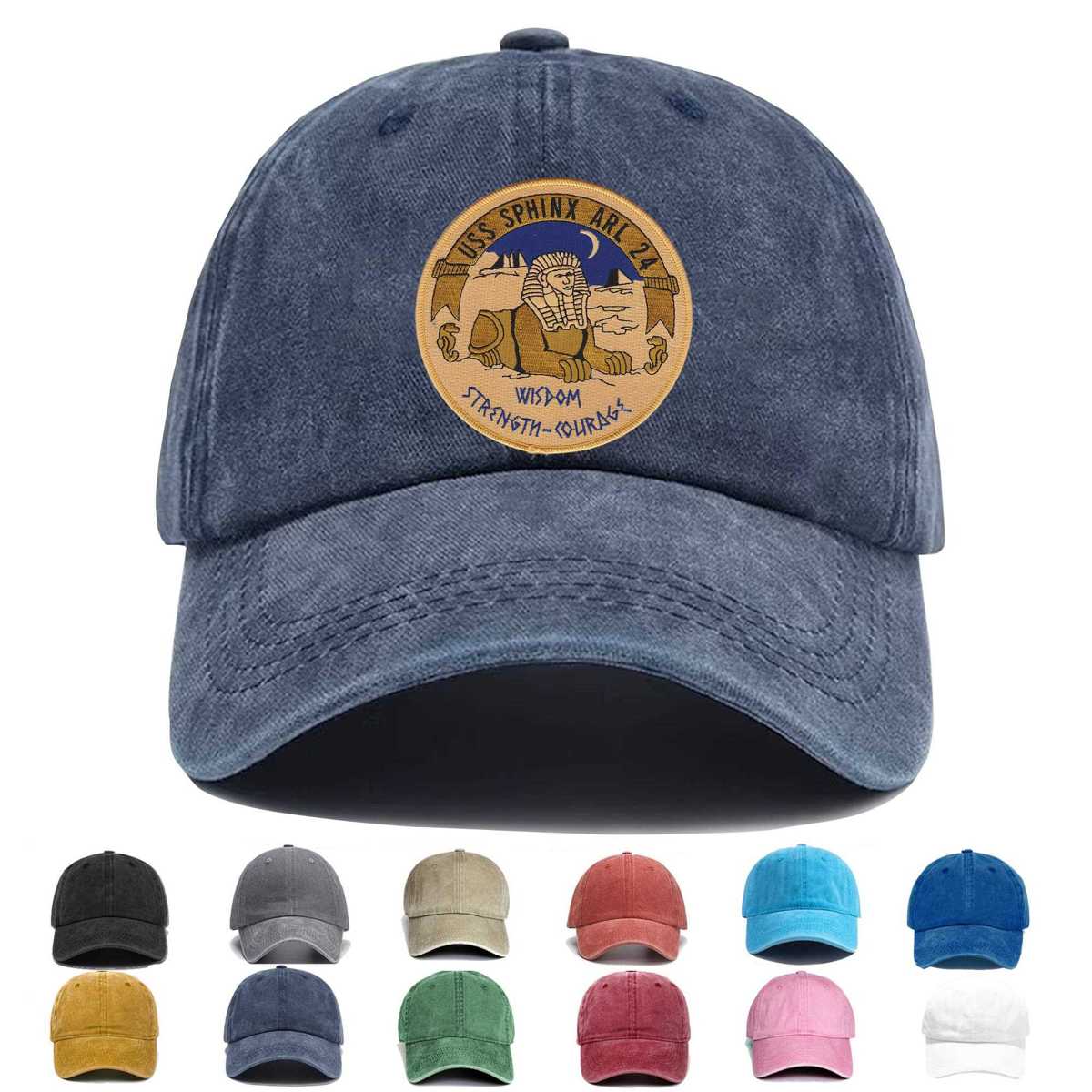 Uss Sphinx Arl 24 Landing Craft Repair Ships Embroidered Hat - Custom Hat