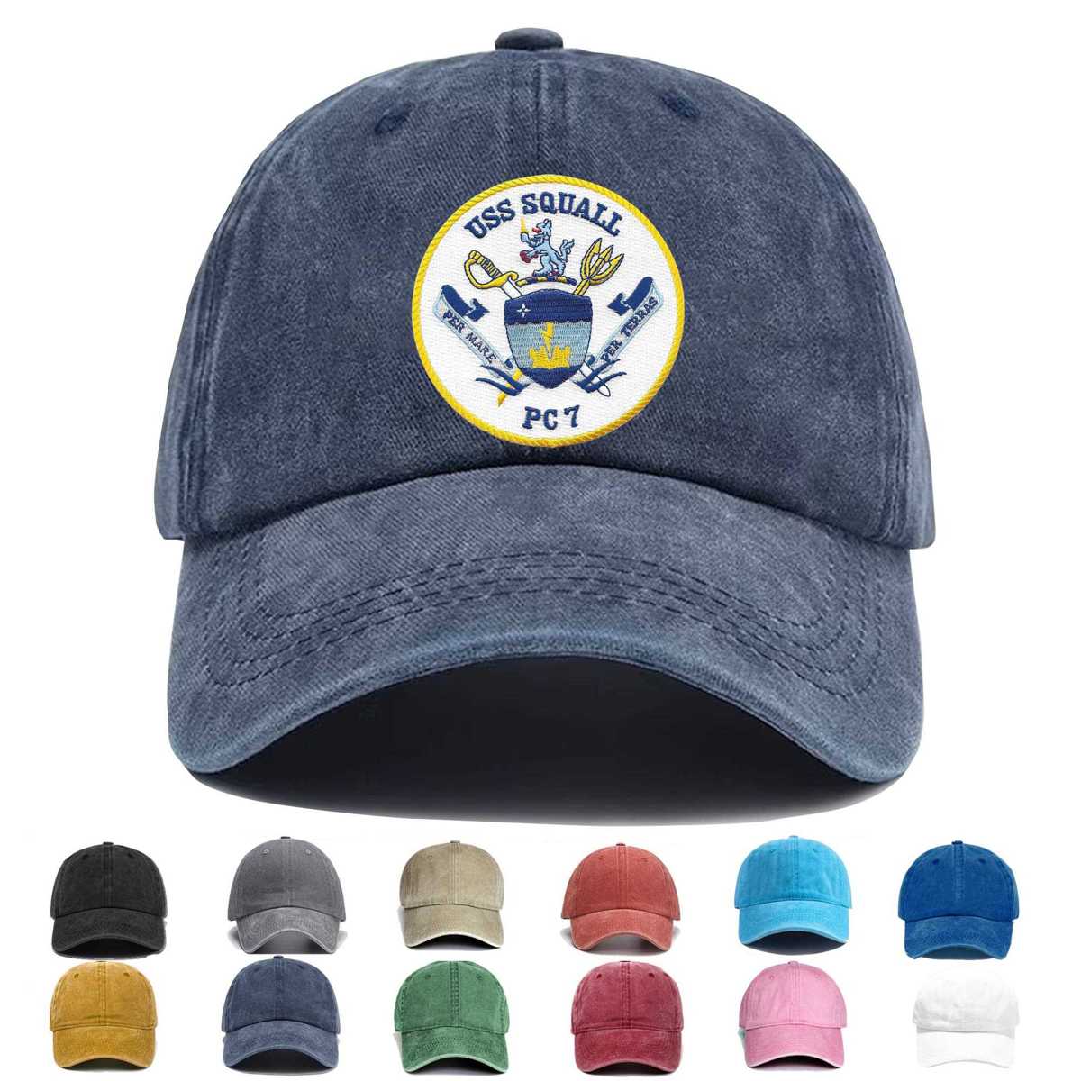 Uss Squall Pc 7 Coastal Ship Embroidered Hat - Custom Hat