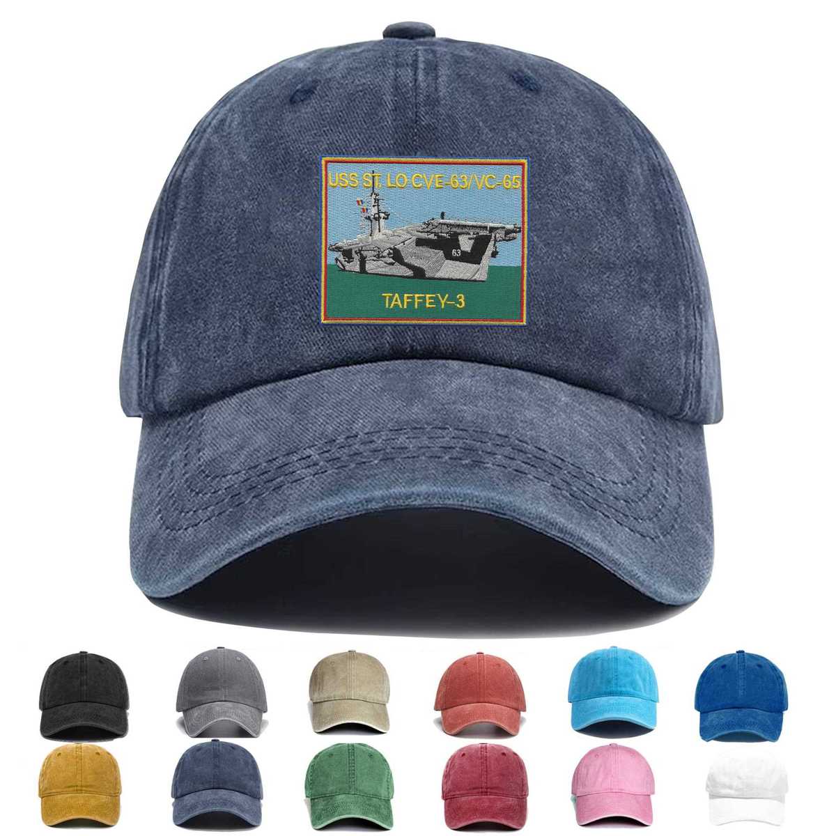 Uss St Lo Cve 63 Escort Carrier Ship Embroidered Hat - Custom Hat