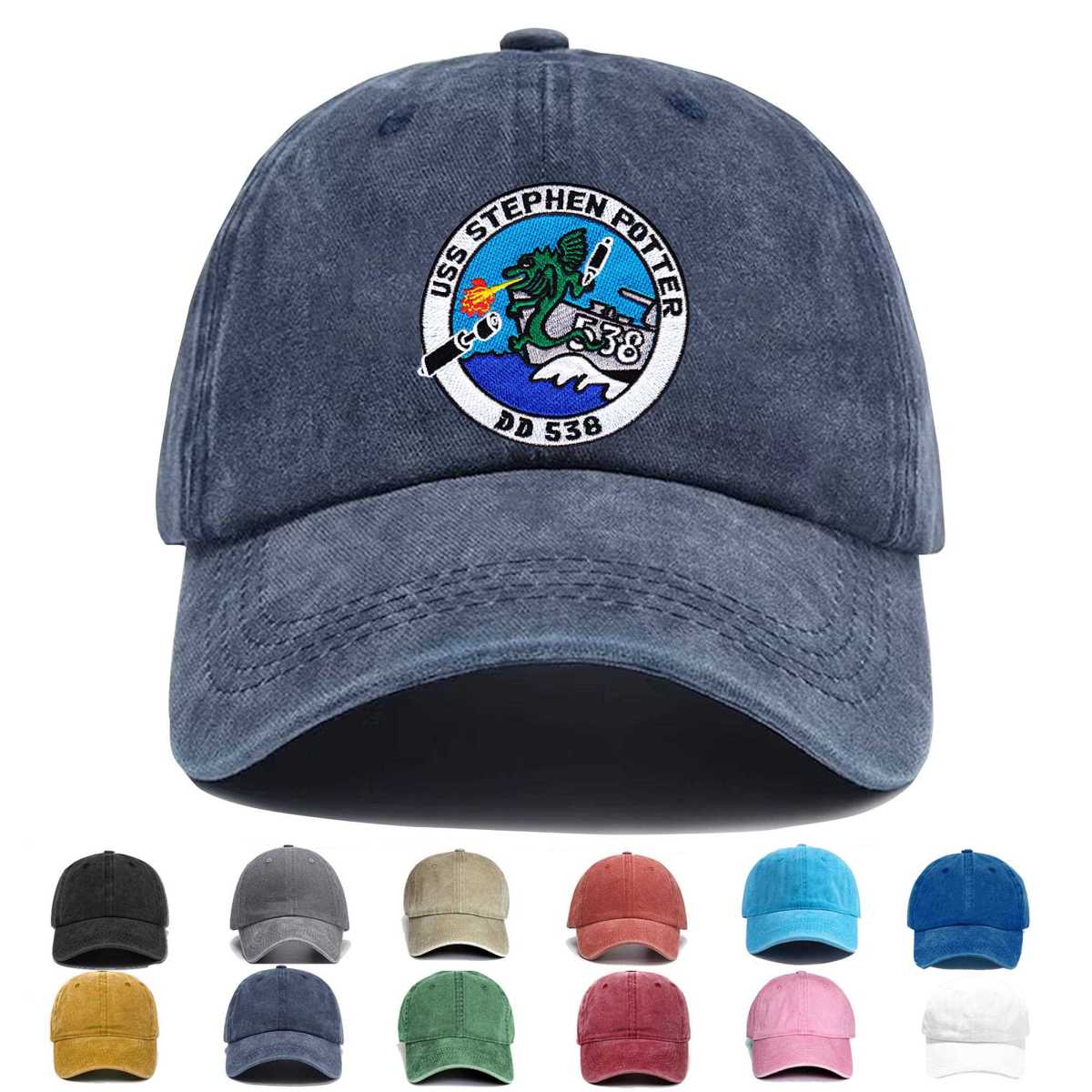 Uss Stephen Potter Dd 538 Destroyer Ship Embroidered Hat - Custom Hat