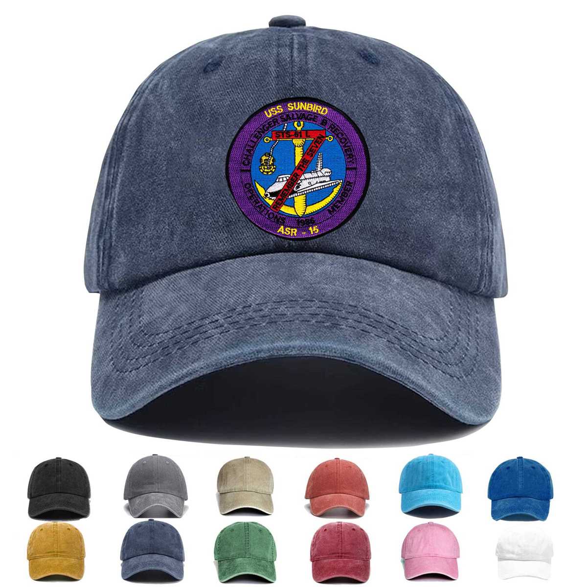 Uss Sunbird Asr 15 Submarine Rescue Ship Second Version Embroidered Hat - Custom Hat