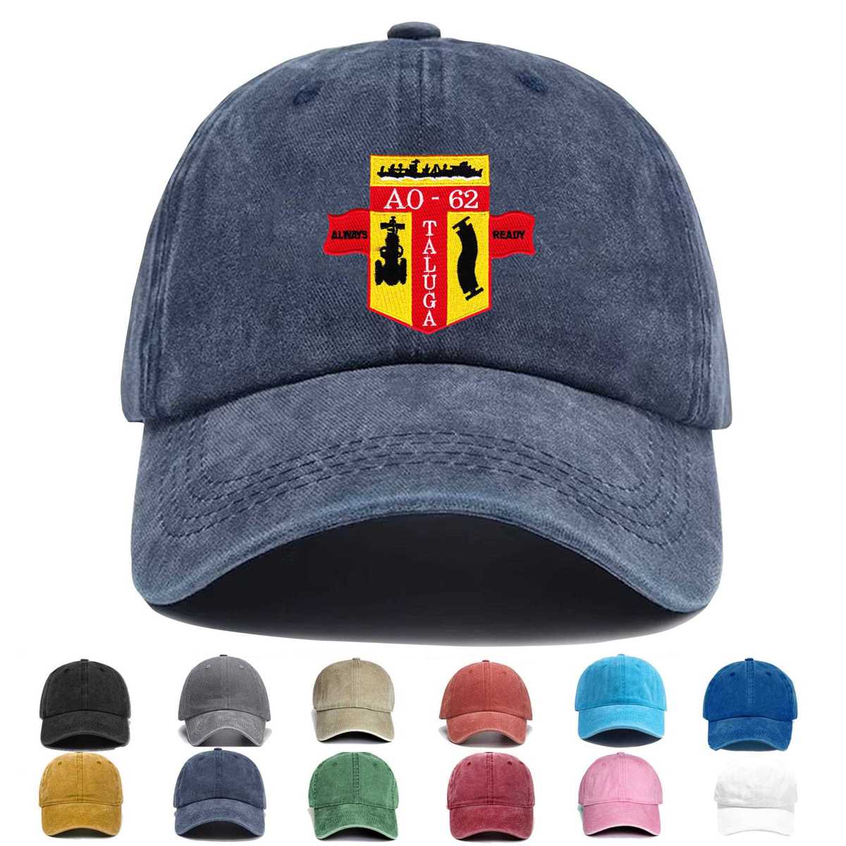 Uss Taluga Ao 62 Auxiliary Oiler Ship Embroidered Hat - Custom Hat