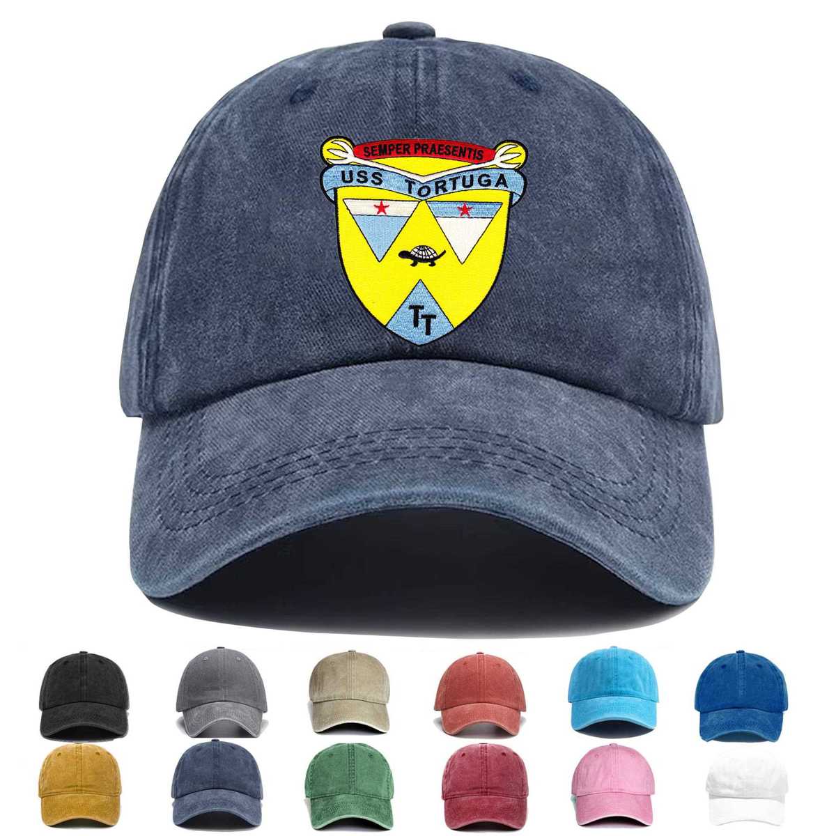 Uss Tortuga Lsd 26 Dock Landing Ship Embroidered Hat - Custom Hat