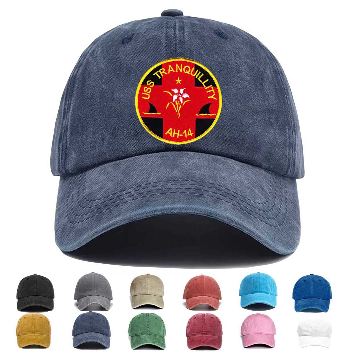 Uss Tranquility Ah 14 Hospital Ship Embroidered Hat - Custom Hat