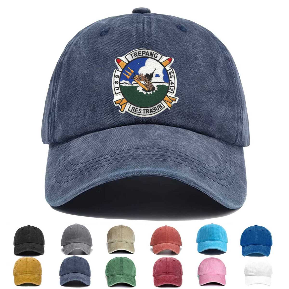 Uss Trepang Ss 412 Diesel Electric Submarine Embroidered Hat - Custom Hat