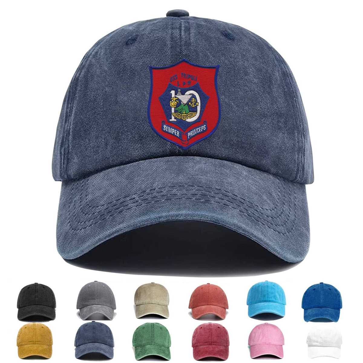 Uss Tripoli Lph 10 Amphibious Assault Ship Embroidered Hat - Custom Hat