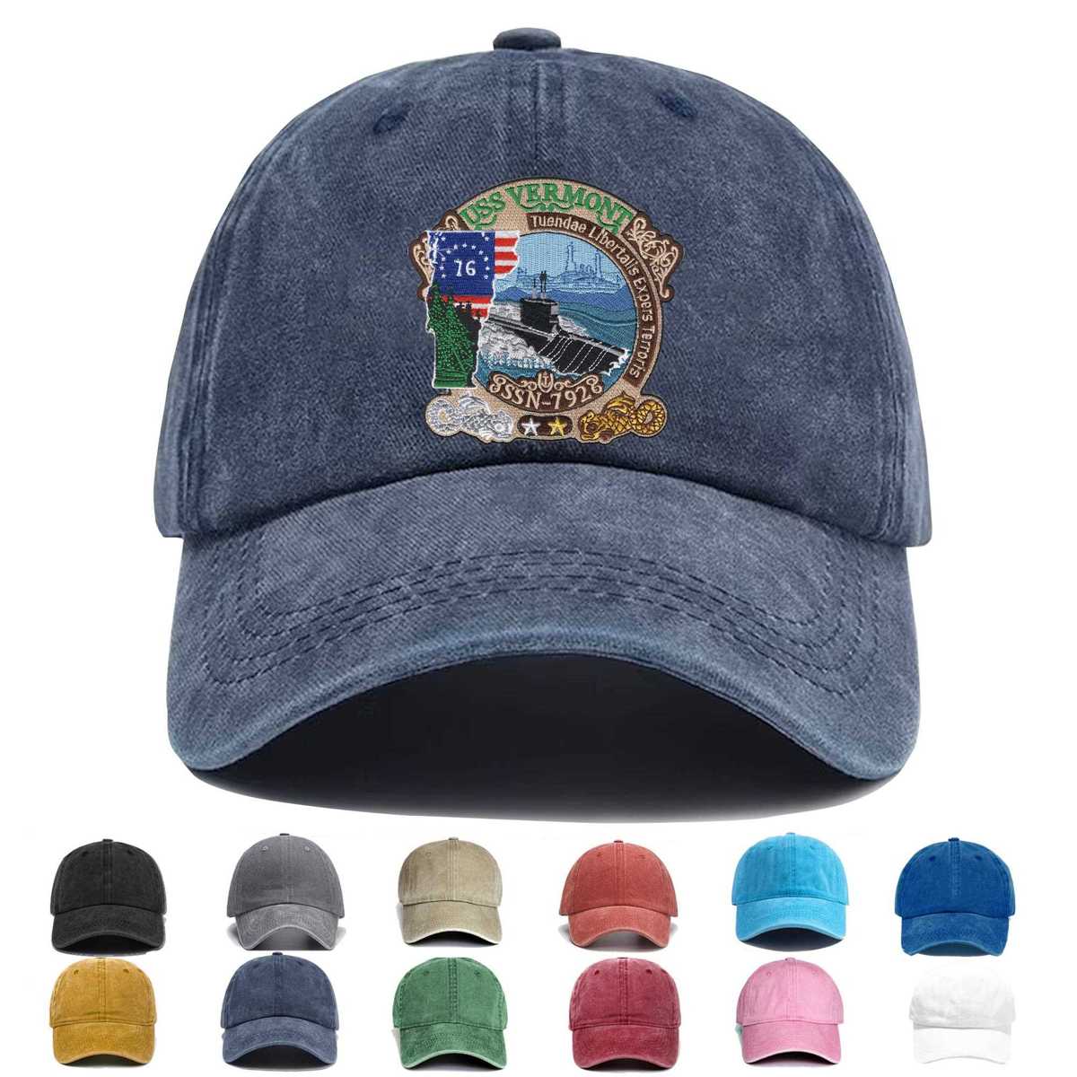 Uss Vermont Ssn 792 Embroidered Hat - Custom Hat