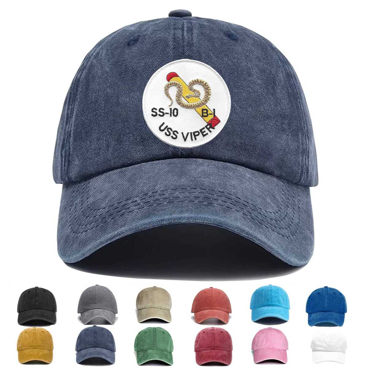 Uss Viper Ss 10 B 1 Class Submarine Embroidered Hat - Custom Hat