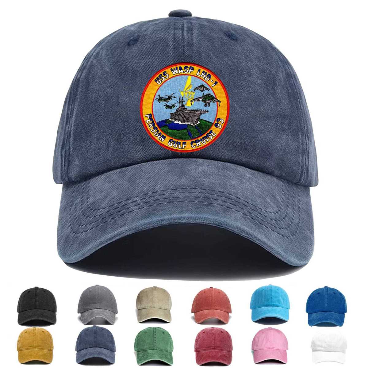 Uss Wasp Lhd 1 Version A Embroidered Hat - Custom Hat