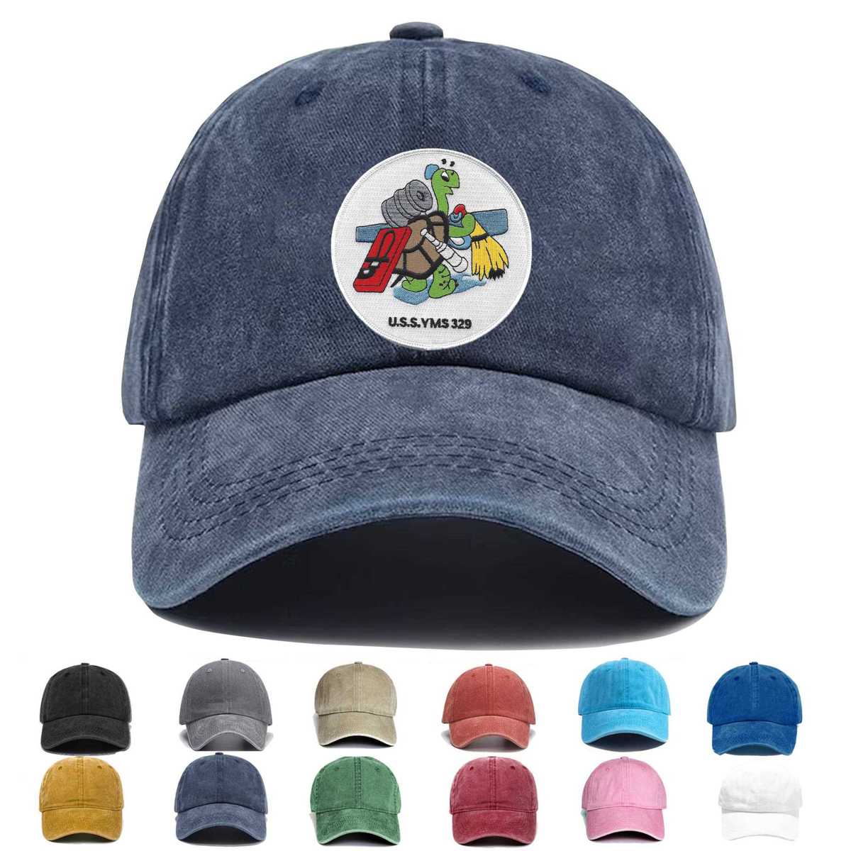 Uss Yms 329 Motor Mine Sweeper Embroidered Hat - Custom Hat