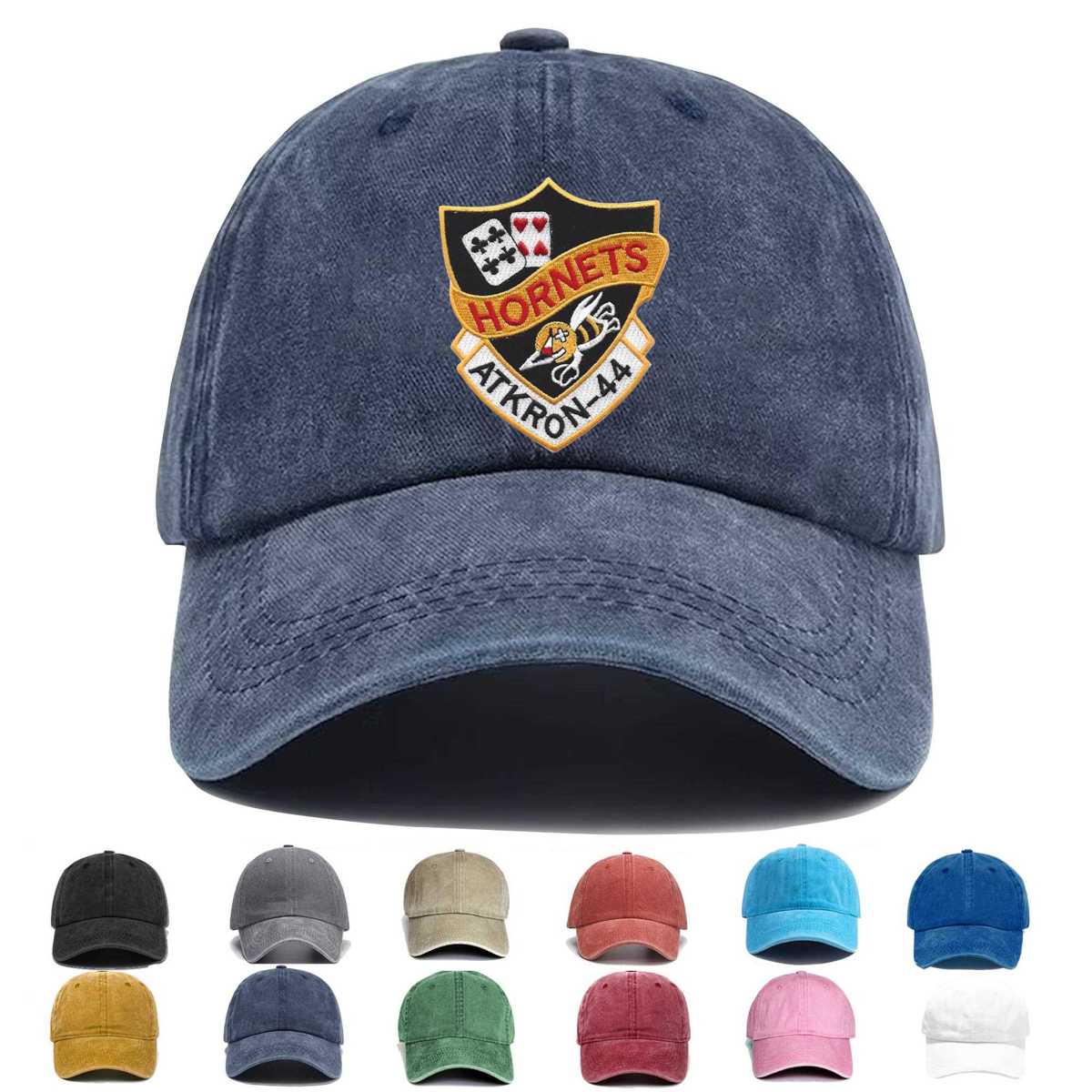 Va 44 Attack Squadron Hook And Loop Embroidered Hat - Custom Hat
