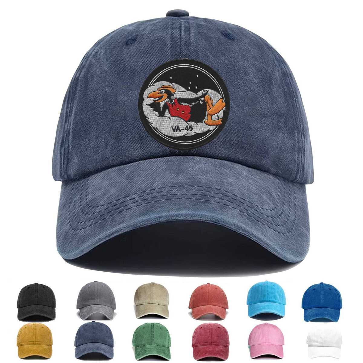 Va 45 Attack Squadron Hook And Loop Embroidered Hat - Custom Hat