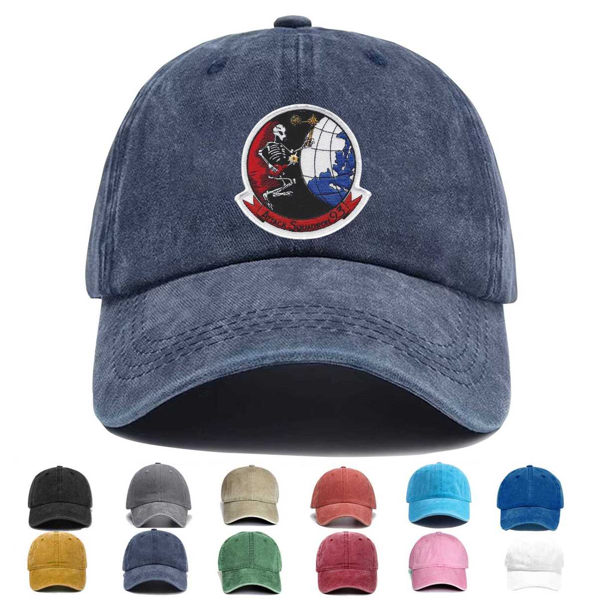 Va 93 Attack Squadron Ninety Three Military Squadron Version B Embroidered Hat - Custom Hat