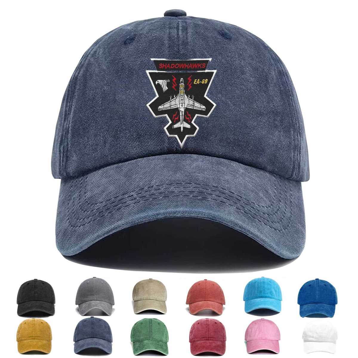 Vaq 141 Electronic Attack Squadron Ea 6b Shadowhawks Embroidered Hat - Custom Hat