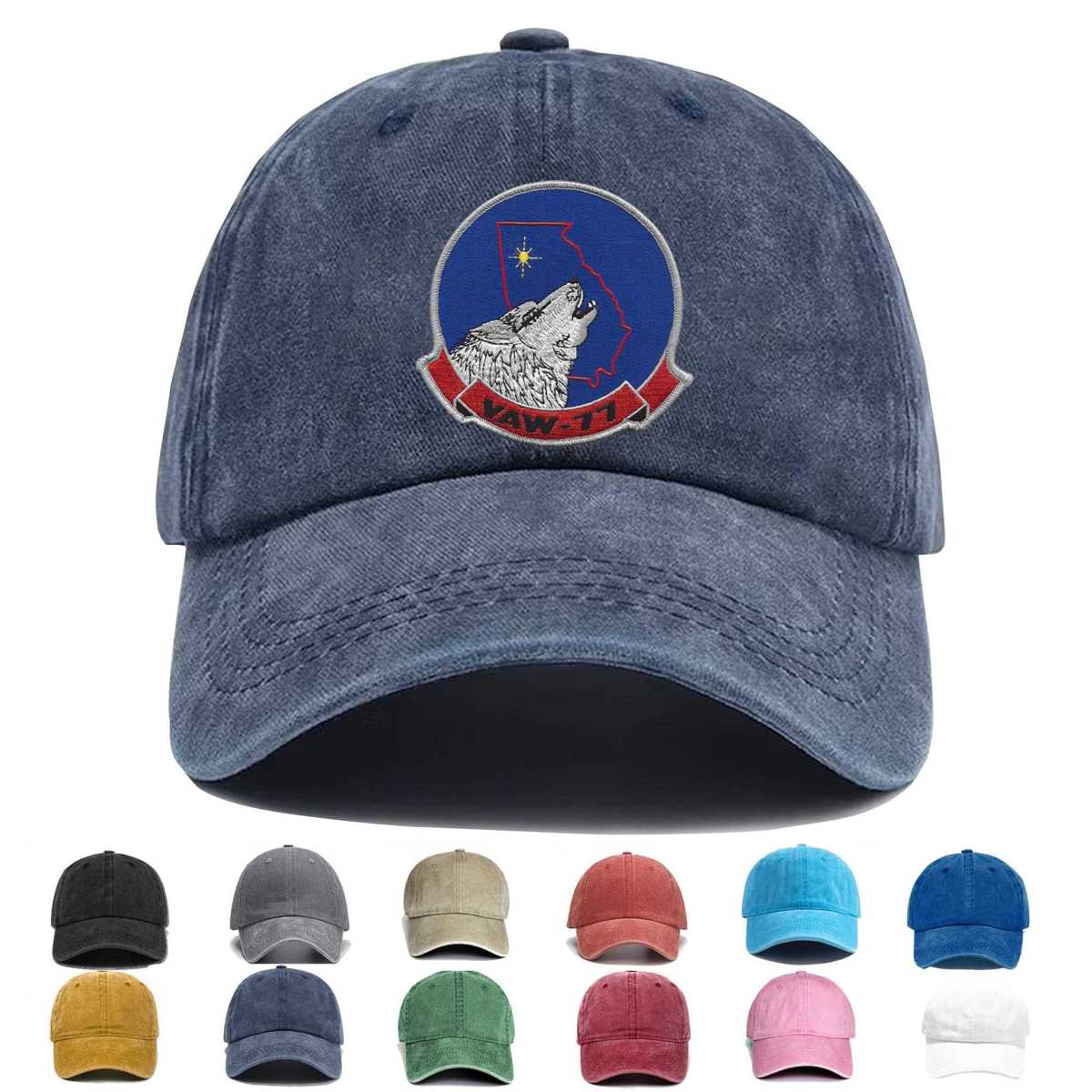 Vaw 77 Attack Carrier Airborne Early Warning Squadron Seventy Seven Embroidered Hat - Custom Hat