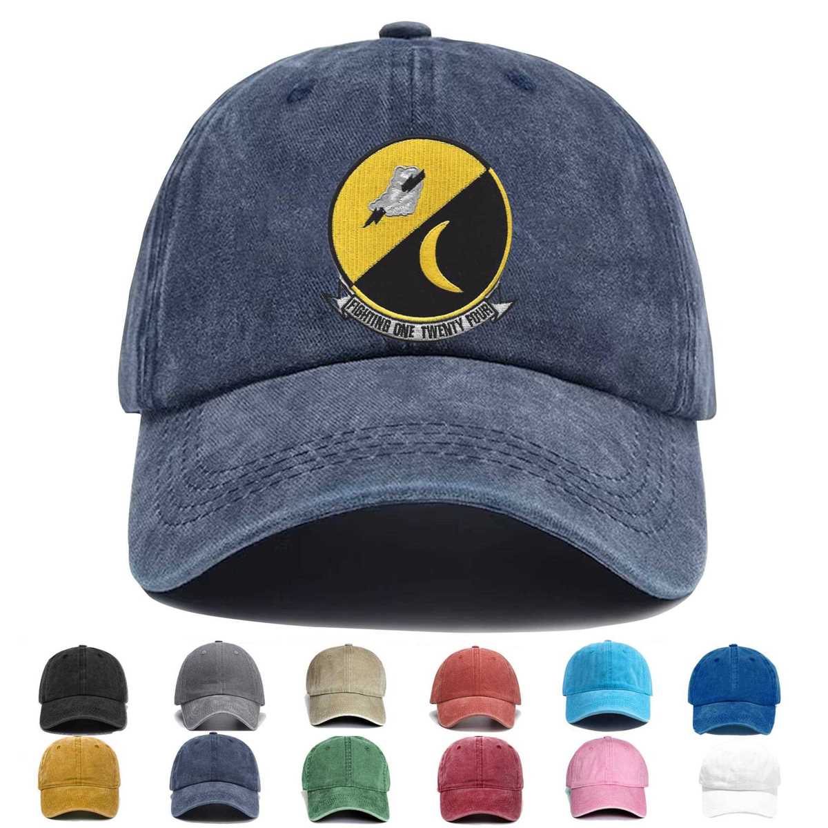 Vf 124 Fighter Squadron One Twenty Four Version B Embroidered Hat - Custom Hat