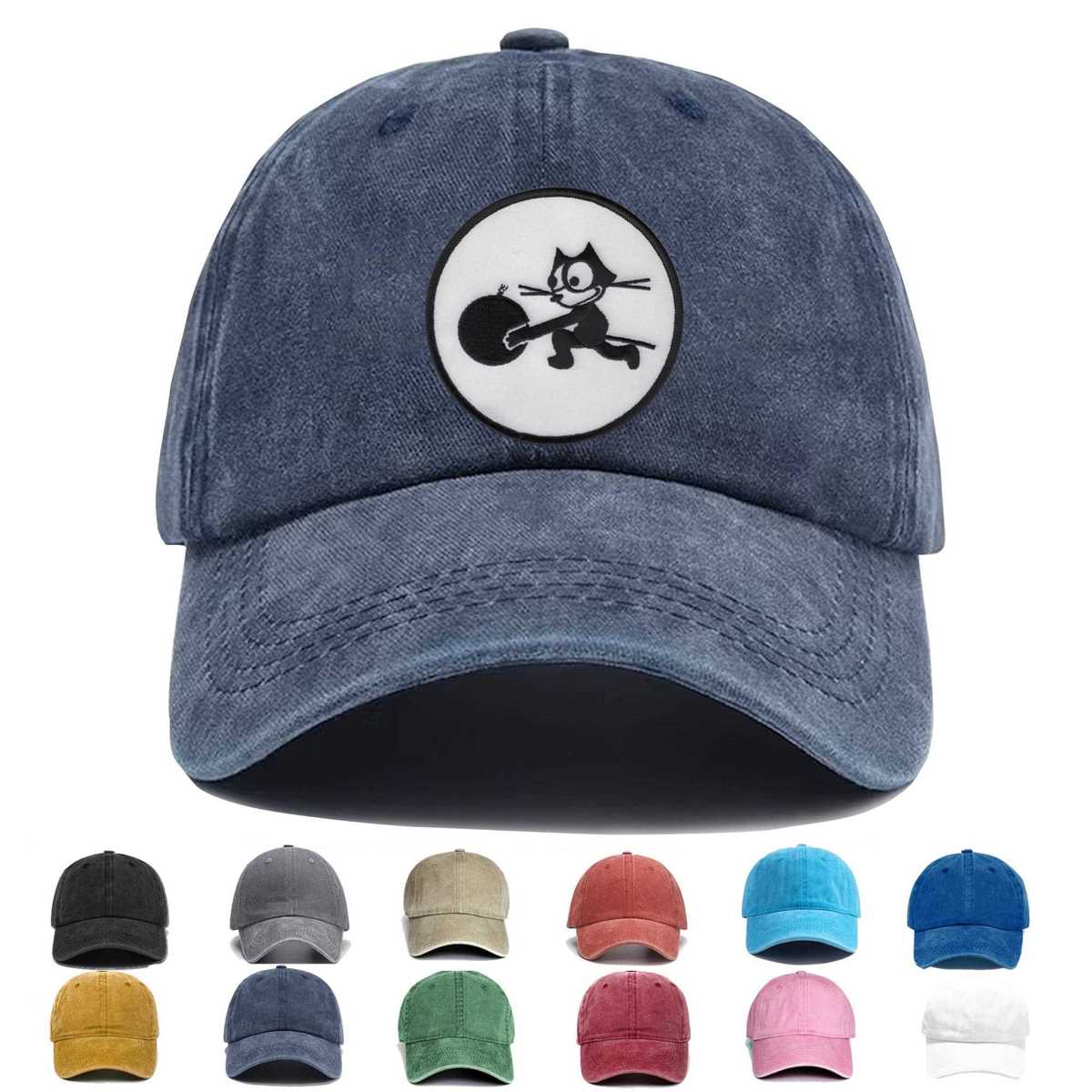 Vf 3 Vf 6 Vf 31 Navy Fighter Squadron Felix Embroidered Hat - Custom Hat