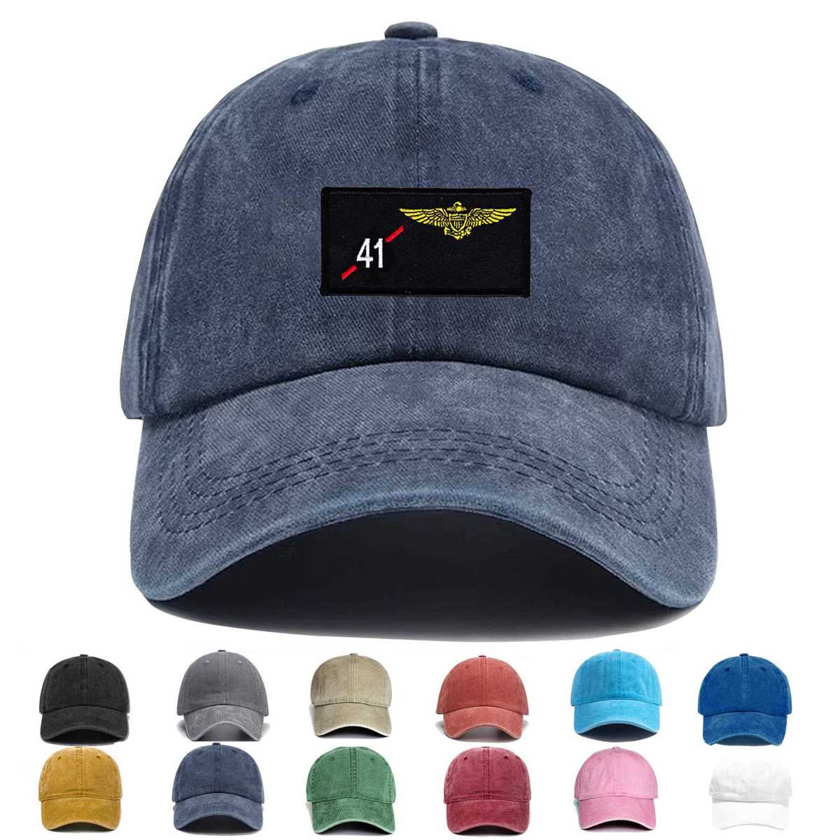 Vf 41 Fighter Squadron Four One Pilot Name Tag Embroidered Hat - Custom Hat