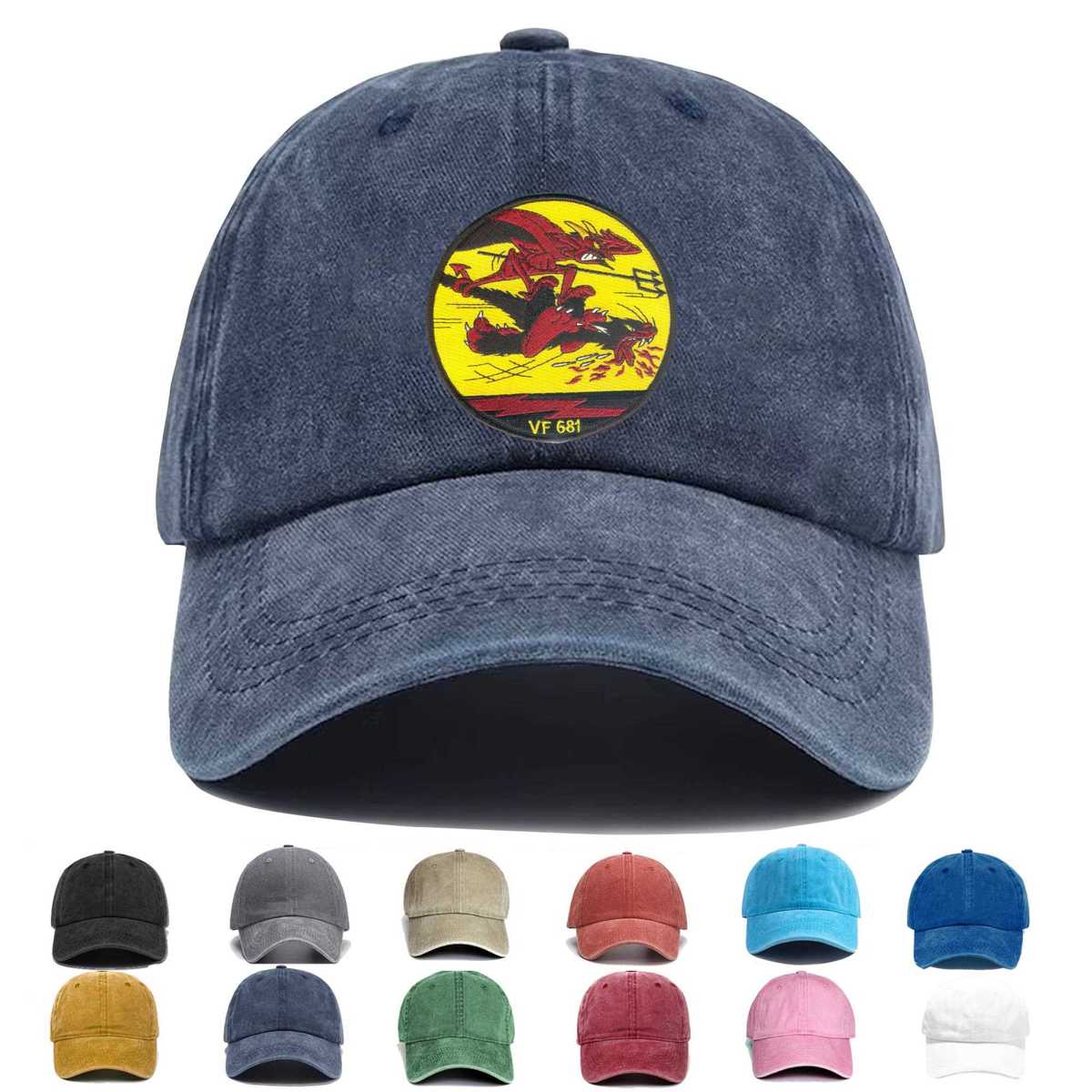 Vf 681 Devil And Black Cat Embroidered Hat - Custom Hat