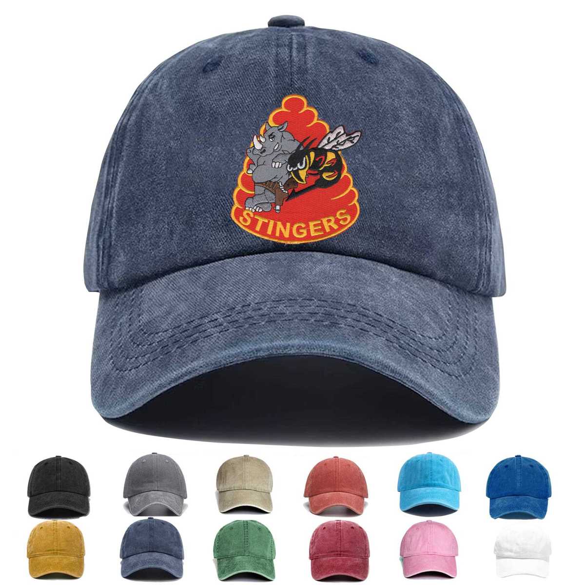 Vfa 113 Strike Fighter Squadron Stingers Rhino Embroidered Hat - Custom Hat