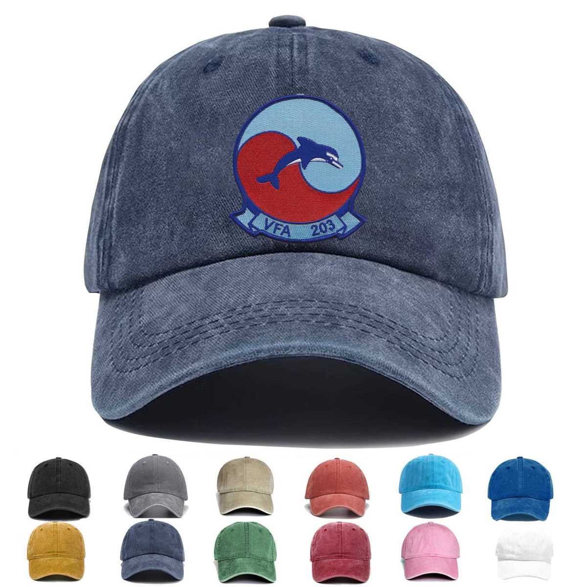 Vfa 203 Blue Dolphins Embroidered Hat - Custom Hat