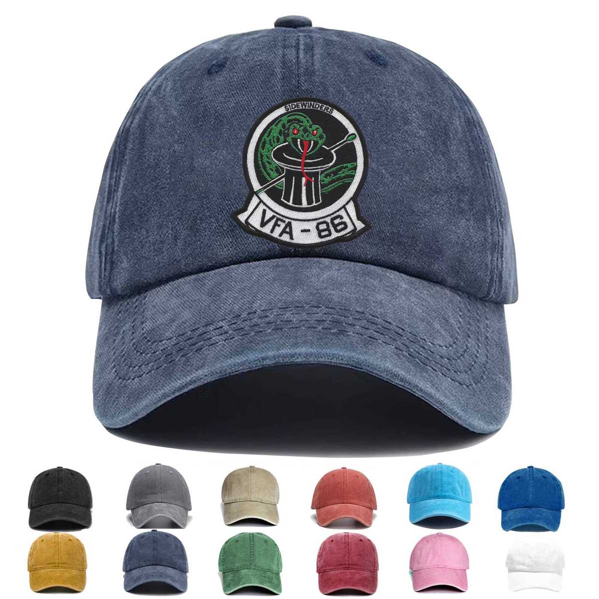 Vfa 86 Fighter Attack Squadron Green Sidewinders Embroidered Hat - Custom Hat