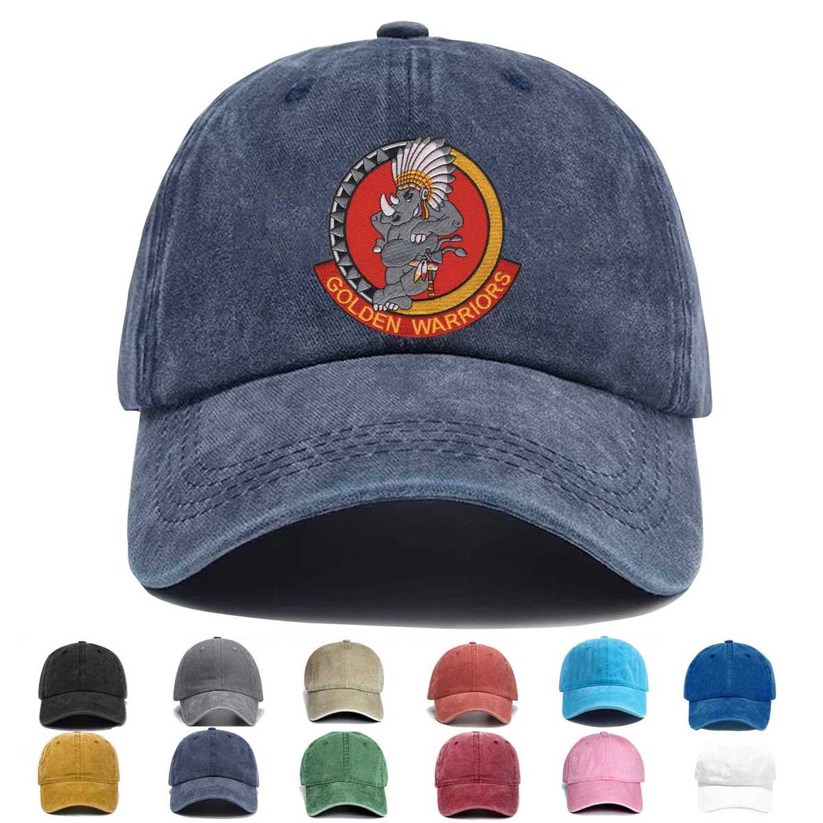 Vfa 87 Strike Fighter Squadron Golden Warriors Rhino Embroidered Hat - Custom Hat