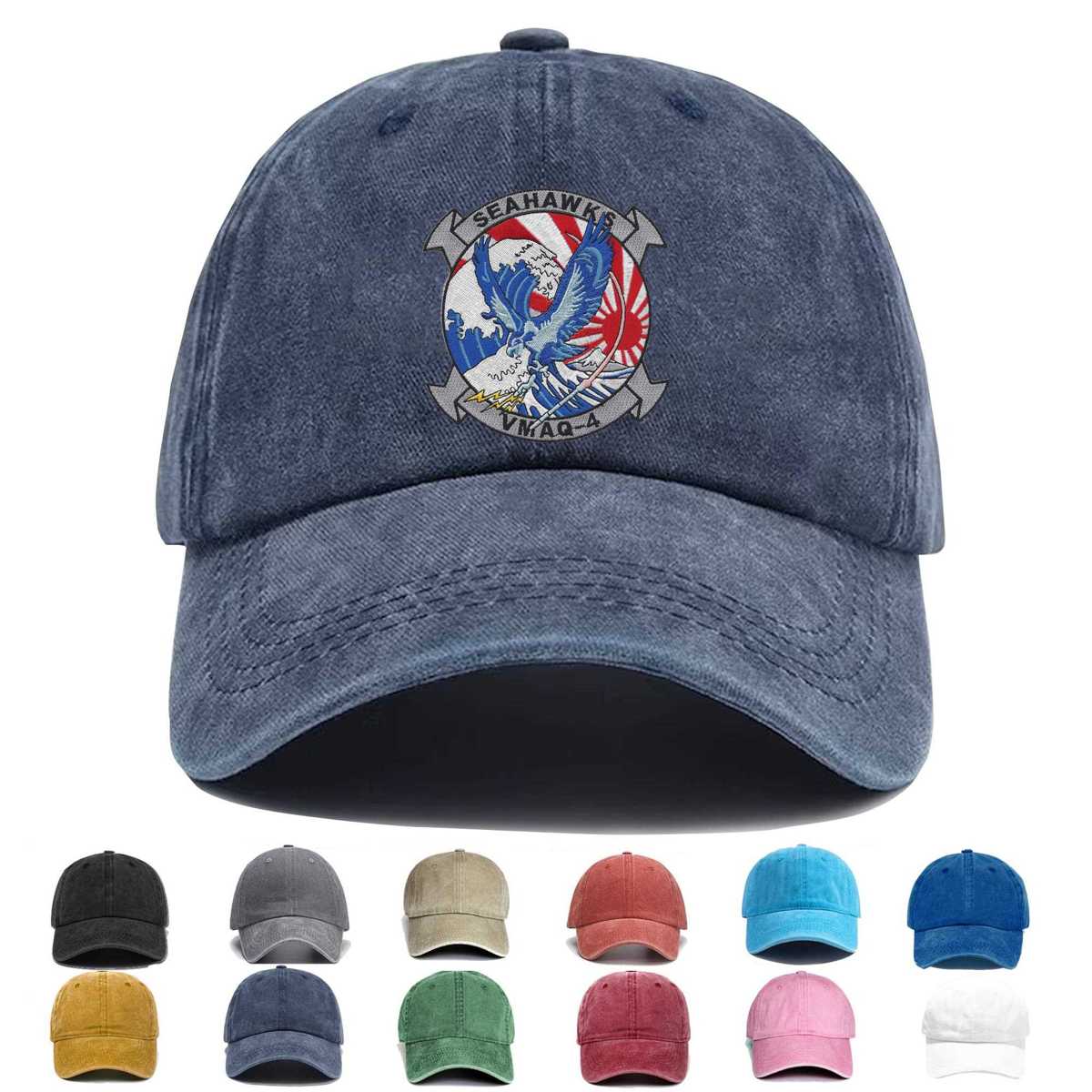 Vmaq 4 Tactical Electronic Warfare Squadron Seahawks Embroidered Hat - Custom Hat